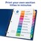 Avery Ready Index 10 Tab Binder Dividers, Customizable Table of Contents, Multicolor Tabs, 24 Sets (11169)